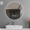 Bathroom Mirror with Lights, LED Lighted Bathroom Vanity Mirrors, Wall Mounted Anti-Fog Dimmable Makeup Mirror with Touch Button, Rounded Arc Corner