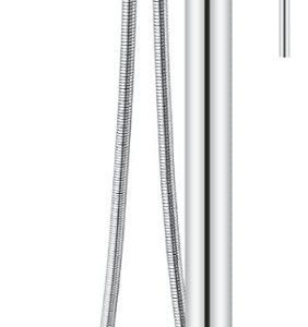 Freestanding Bathtub Faucet with Hand Held Shower Spray Polish Chrome Tub Filler Floor Mount High Flow Brass 22 5