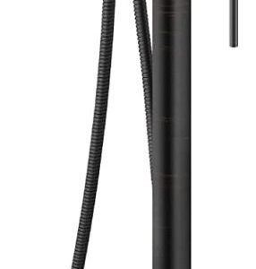 Freestanding Bathtub Faucet with Hand Held Shower Spray Polish Chrome Tub Filler Floor Mount High Flow Brass 21 4