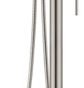 Freestanding Bathtub Faucet with Hand Held Shower Spray Polish Chrome Tub Filler Floor Mount High Flow Brass 20 3