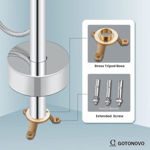 Freestanding Bathtub Faucet with Hand Held Shower Spray Polish Chrome Tub Filler Floor Mount High Flow Brass 29 12