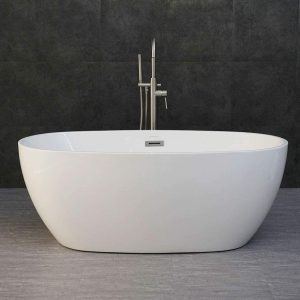 59'' Bathtub, Brushed Nickel Drainer 12 3