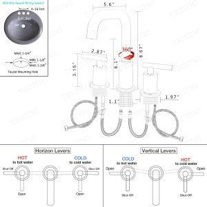 2-Handle 8 Inch Widespread Bathroom Sink Faucet, 3 Hole Brass Vanity Faucet with cUPC Water Supply Lines and Pop Up Drain Assembly, Matte Black 13 8