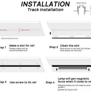 LED Lamp Head for XTB028 Recessed Magnetic Track Lighting System, Linear Floodlight Ceiling Wall Light (10W/3000K-Warm White/90°/Ra85) 21 9