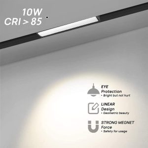 LED Lamp Head for XTB028 Recessed Magnetic Track Lighting System, Linear Floodlight Ceiling Wall Light (10W/3000K-Warm White/90°/Ra85) 22 10