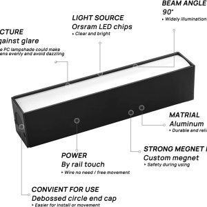 LED Lamp Head for XTB028 Recessed Magnetic Track Lighting System, Linear Floodlight Ceiling Wall Light (10W/3000K-Warm White/90°/Ra85) 20 8
