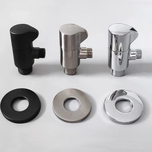 2-Pack Angle Stop Valve Matte Black, 1/2 Inch Inlet x 3/8 Inch Outlet 1/4 Turn Shut Off Water Angle Valve with Flange, Solid Brass 11 11