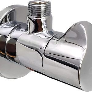 2-Pack Angle Stop Valve Matte Black, 1/2 Inch Inlet x 3/8 Inch Outlet 1/4 Turn Shut Off Water Angle Valve with Flange, Solid Brass 9 3