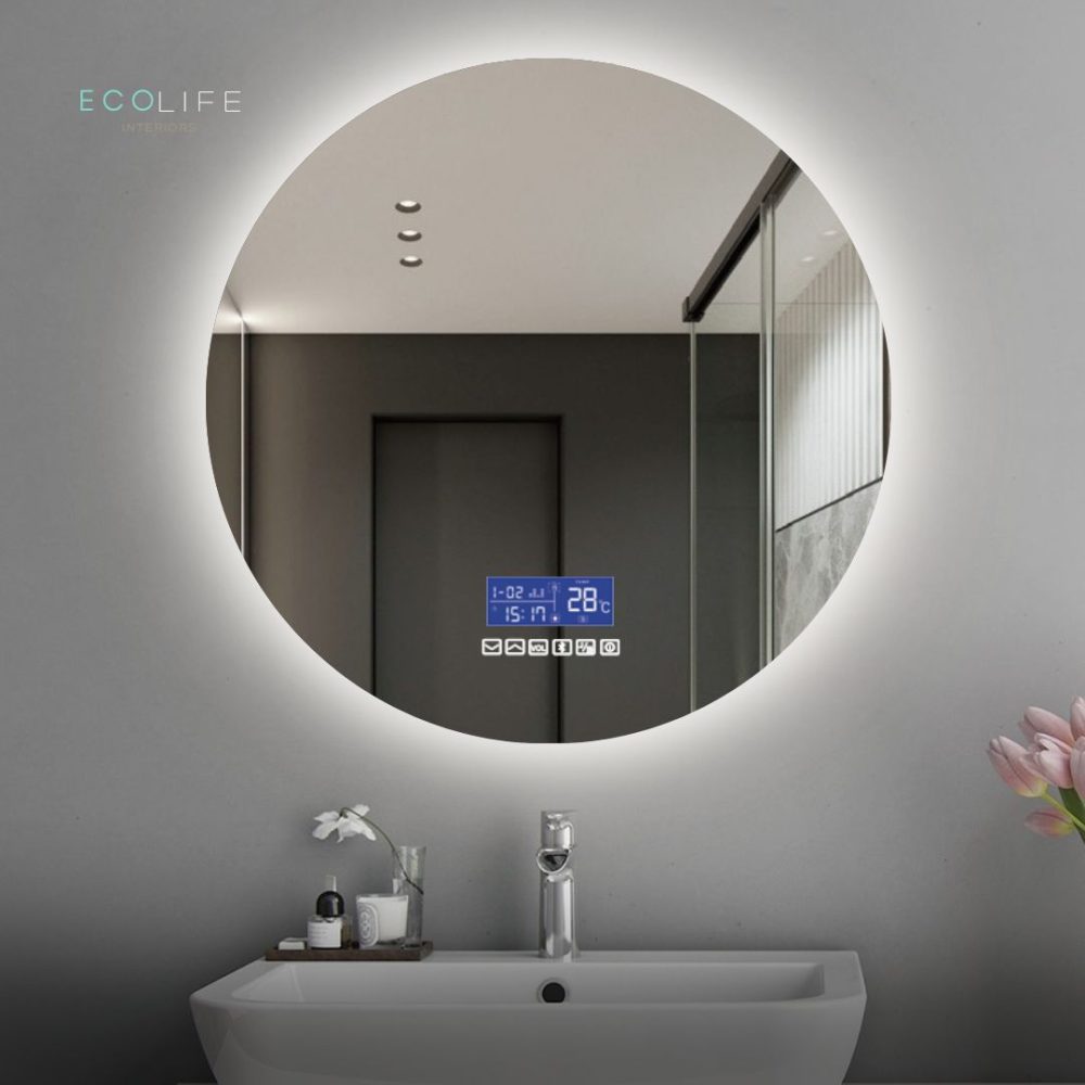 JTSM C02 24 Bathroom Round led mirrors Ecolife Bluetooth