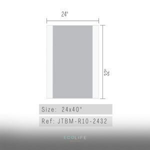 Rectangle Wide Led Bathroom Mirror For Double Vanity Ecolife 3