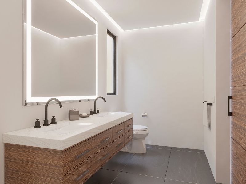 European bathroom vanity with led mirror 1