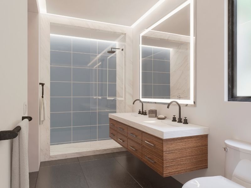 European bathroom vanity with led mirror 2